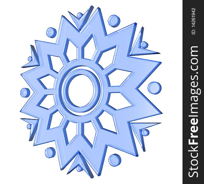 A 3d Render of a fancy snowflake