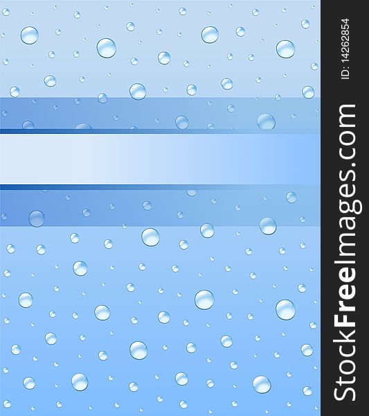 Blue background with water drops