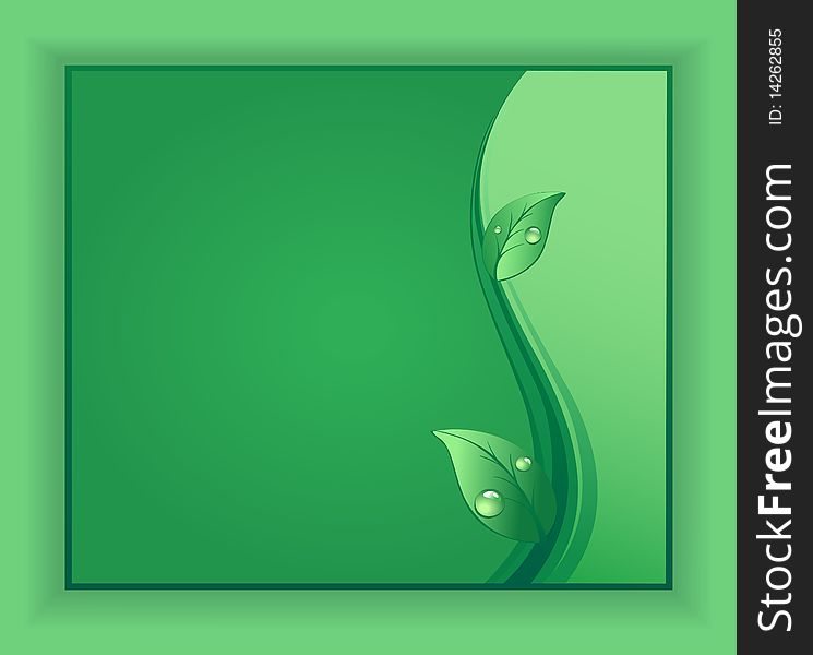 Abstract green background with leaves