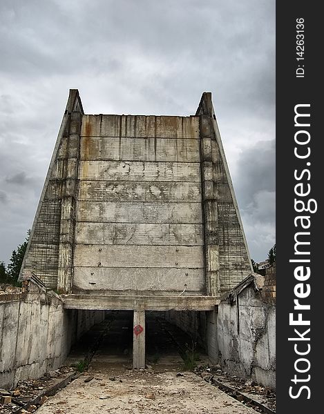 Near Chernobyl area. Modern ruins. Ukraine. Kiev region. Near Chernobyl area. Modern ruins. Ukraine. Kiev region