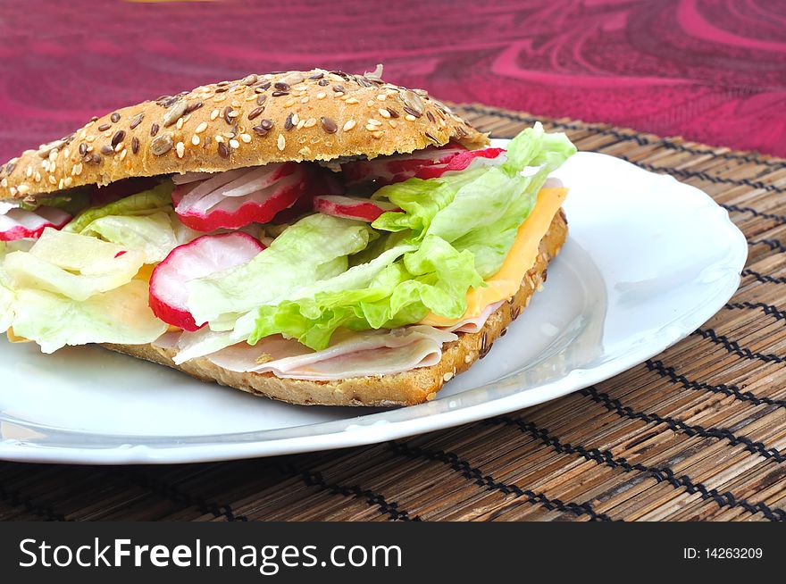Triangle fresh sandwich