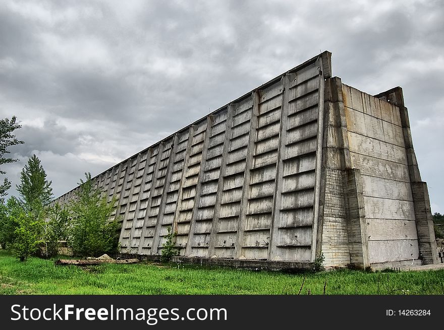 Near Chernobyl area. Modern ruins. Ukraine. Kiev region. Near Chernobyl area. Modern ruins. Ukraine. Kiev region