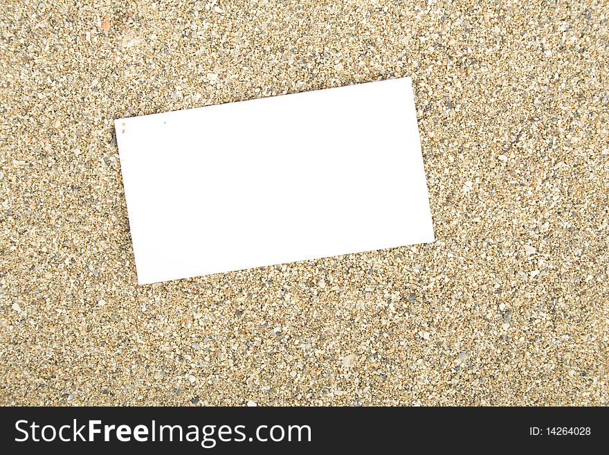 Businesscard on the sand. Background. Businesscard on the sand. Background