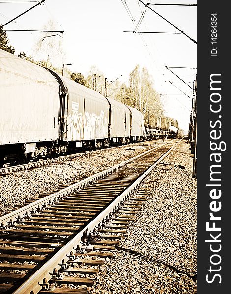 View of the railway track on a sunny day