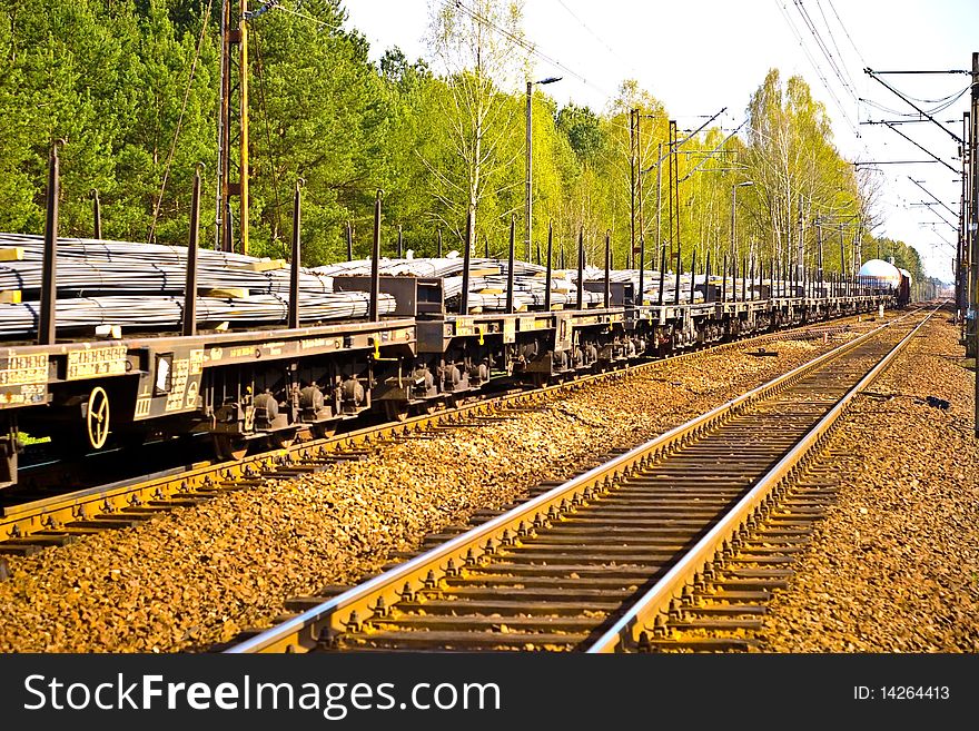 View of the railway track on a sunny day