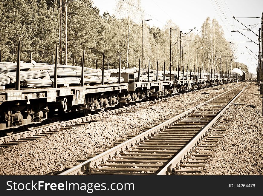 View of the railway track on a sunny day