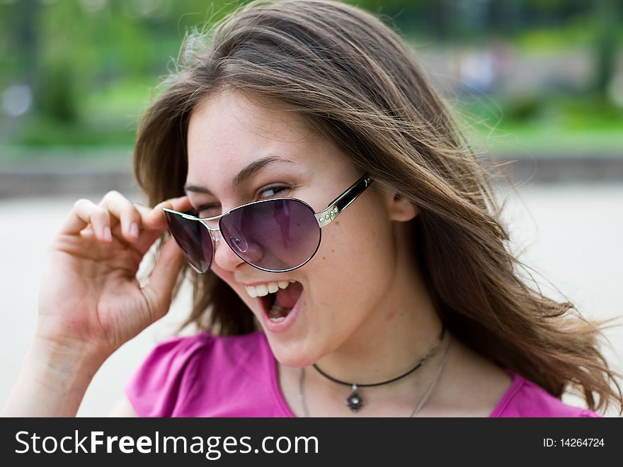 Teen Girl In Sunglasses