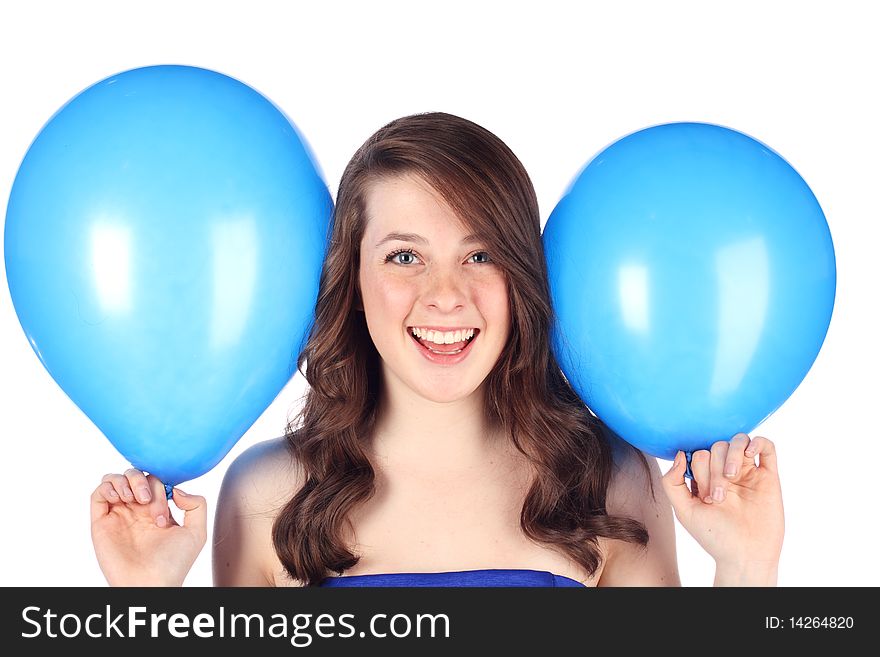 Teen with good fashion sense on a white background