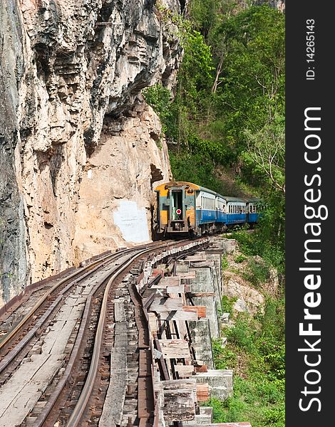 Train on the death railway in west of thailand