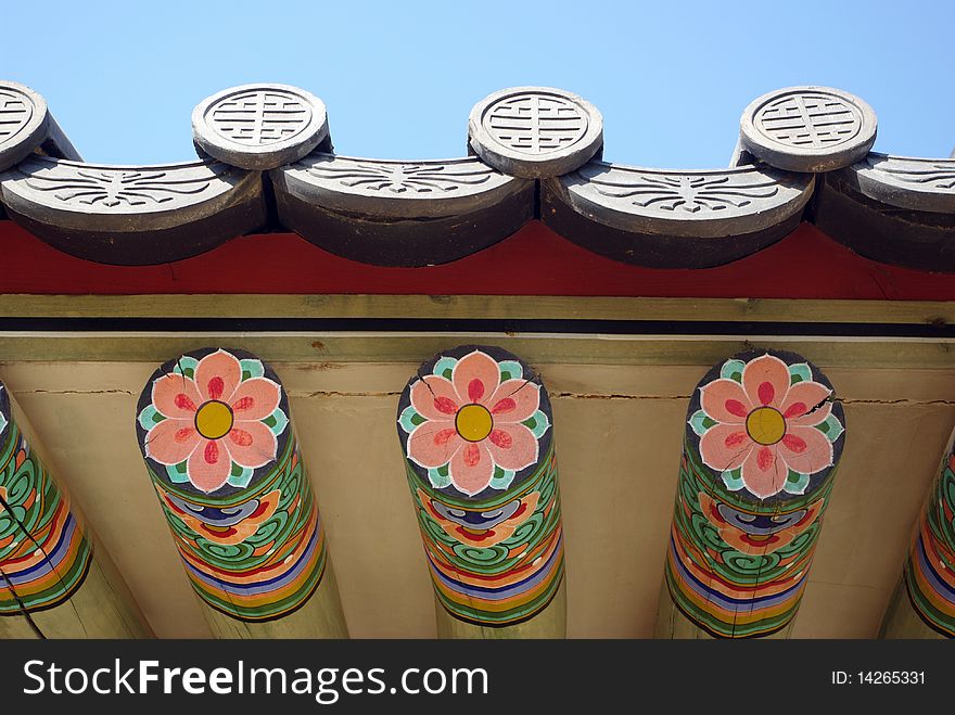 Roof flower. Palaces in South Korea. Roof flower. Palaces in South Korea.