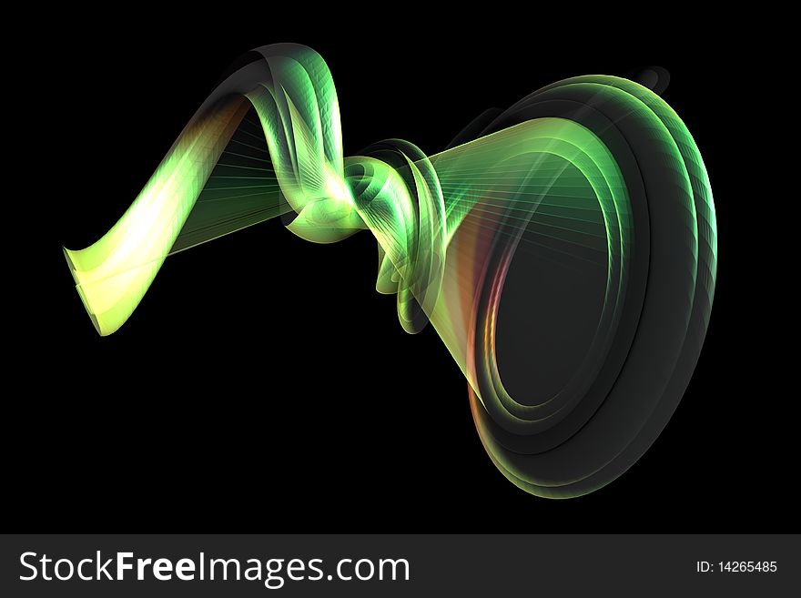 An abstract shape in colors - a 3d image