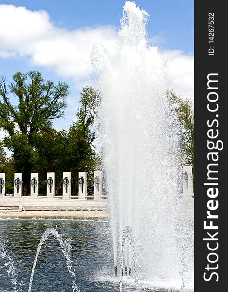 Fountains At World War II Memorial Washington DC