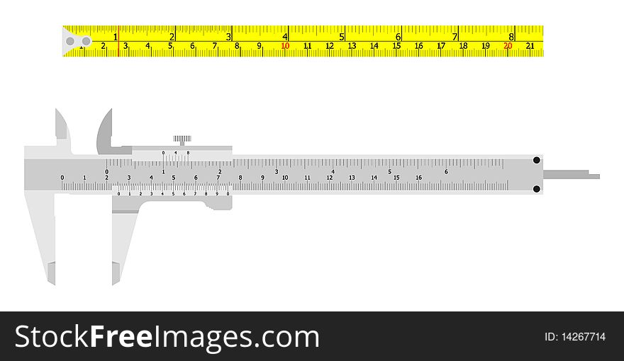 Realistic measurement tools  (meter and micrometer)