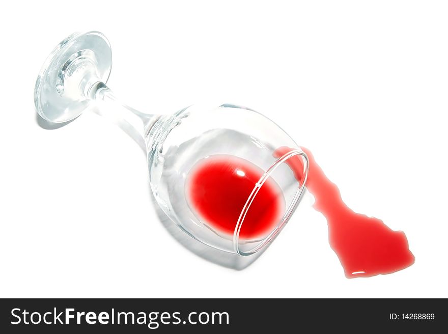 Spilled red wine on white background. Spilled red wine on white background.