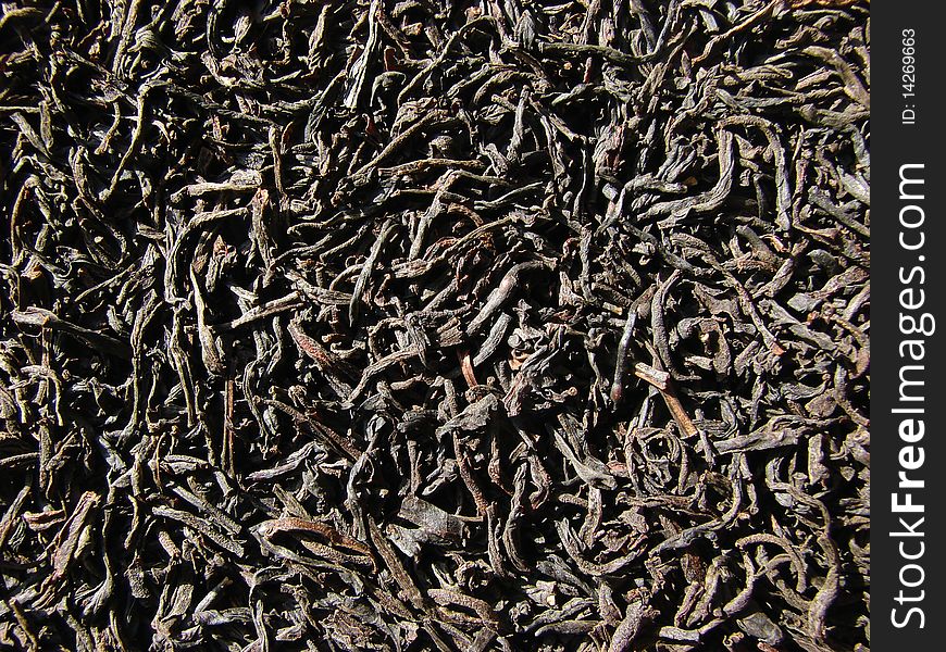 Black tea texture close up