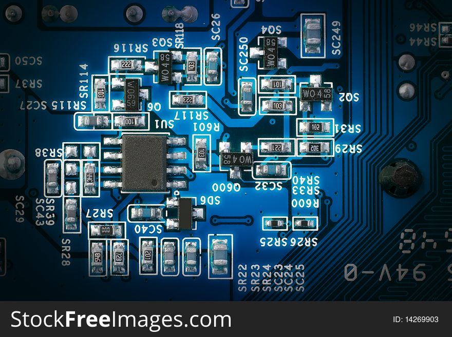 A macro shot of circuit board