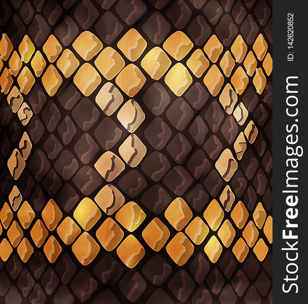 Reptile or snake pattern texture leather, fashionable printing. Fashion and stylish background. Vector graphics