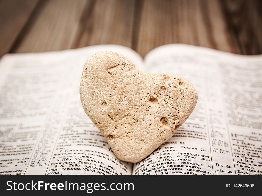 A Bible and happy valentine`s day in love. A Bible and happy valentine`s day in love