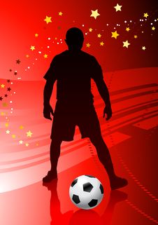 Soccer/Football Player On Red Background Royalty Free Stock Photo Soccer/Football Player On Red Background Royalty Free Stock Photo
