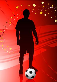 Soccer/Football Player On Red Background Royalty Free Stock Images Soccer/Football Player On Red Background Royalty Free Stock Images