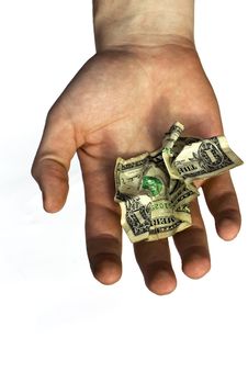 The Crumpled American Dollar In A Hand Royalty Free Stock Photo The Crumpled American Dollar In A Hand Royalty Free Stock Photo