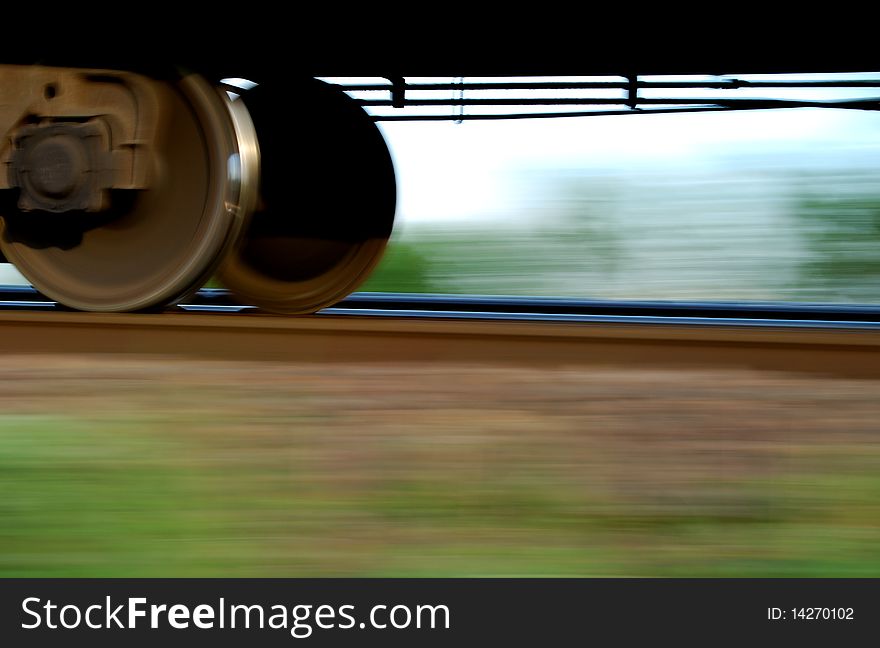 Suspension railway train in motion with a blurred background. Suspension railway train in motion with a blurred background