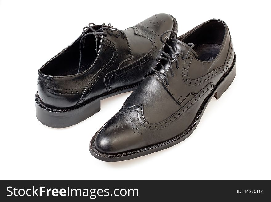 Classic shoes leather brogue isolated on white
