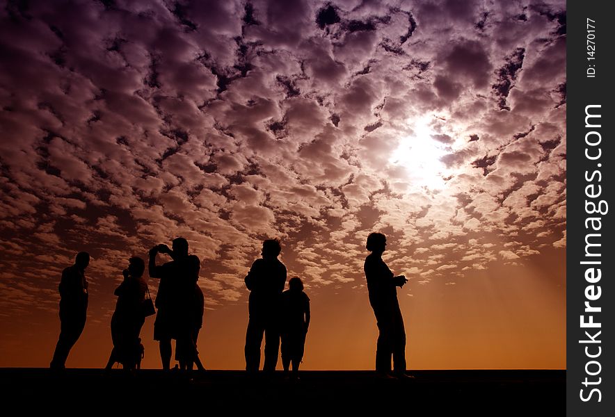 A group of tourist in tunisia, near one of many salt lakes,. A group of tourist in tunisia, near one of many salt lakes,