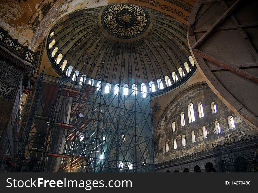 Dome of Hagia Sophia in istanbul, Turkey.