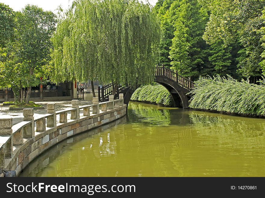 Picturesque canal scene in Wuzhen, central China. Picturesque canal scene in Wuzhen, central China