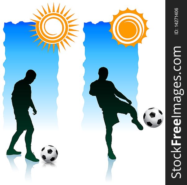 Soccer Players with Sunlight Banners
Original Illustration