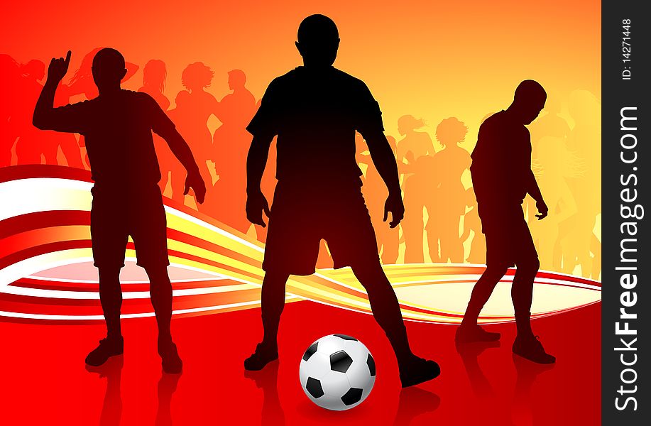 Soccer Team on Abstract Background Original Illustration