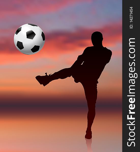 Soccer Player on Evening Background
Original Illustration