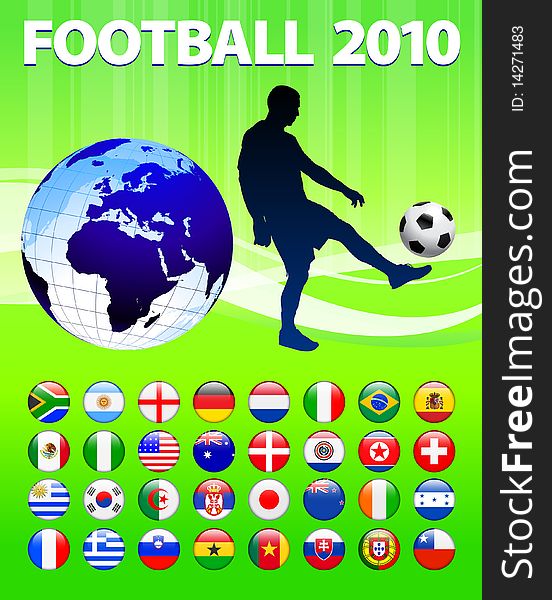 2010 Global Soccer Football Match Original Illustration