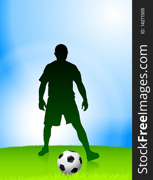 Soccer Player on Daytime Background