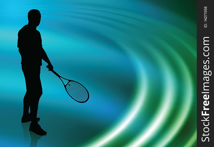 Tennis Player on Abstract Liquid Wave Background
Original Illustration