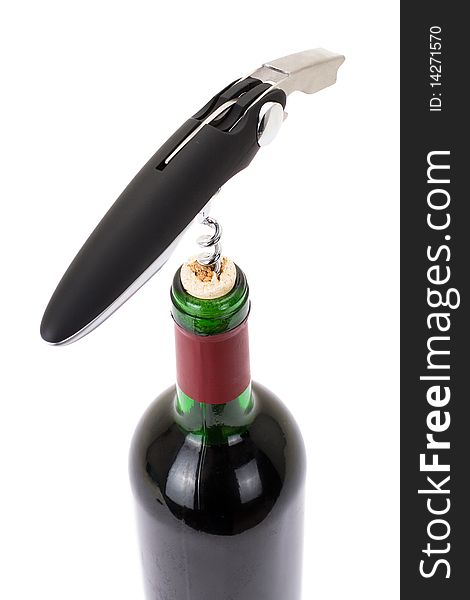 Wine Bottle Isolated On A White Background