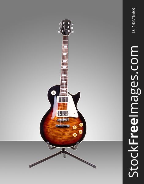Series. electric guitar isolated on gradient background