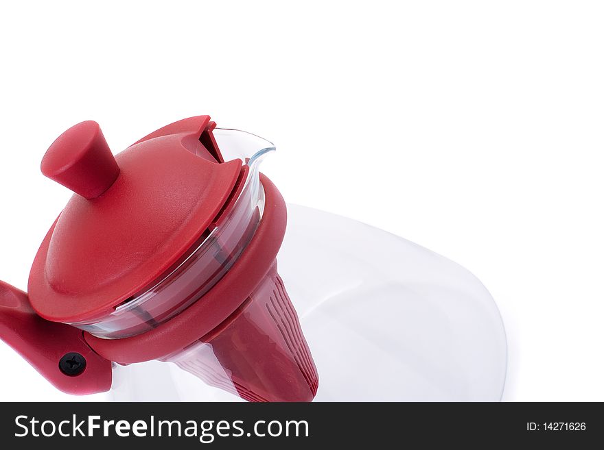 Series. A glass teapot isolated on a white background