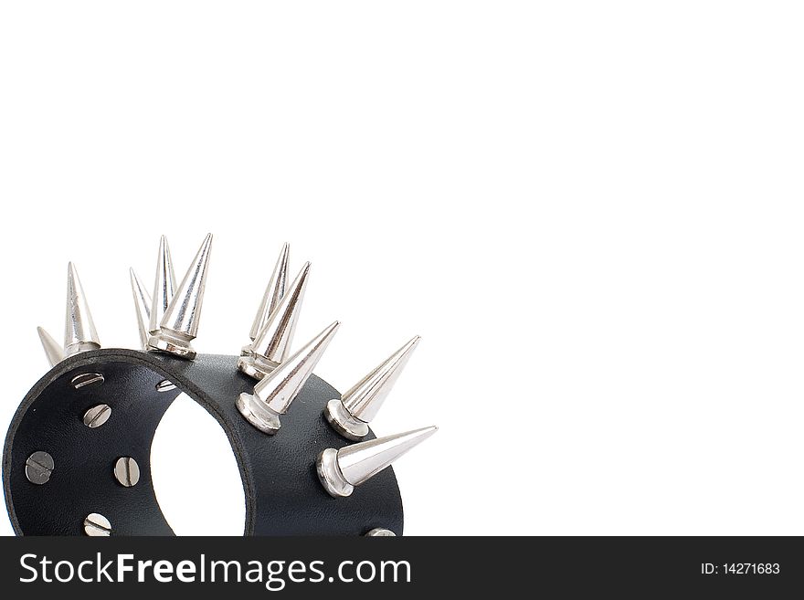Series. Black Leather Belt with Chrome Studs