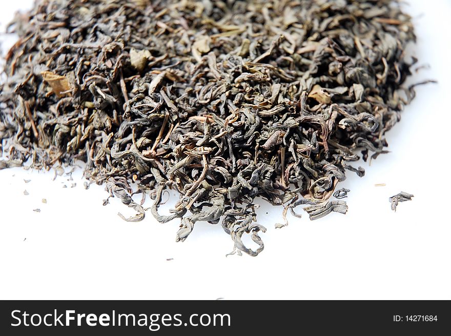 Close up of chinese tea with white background