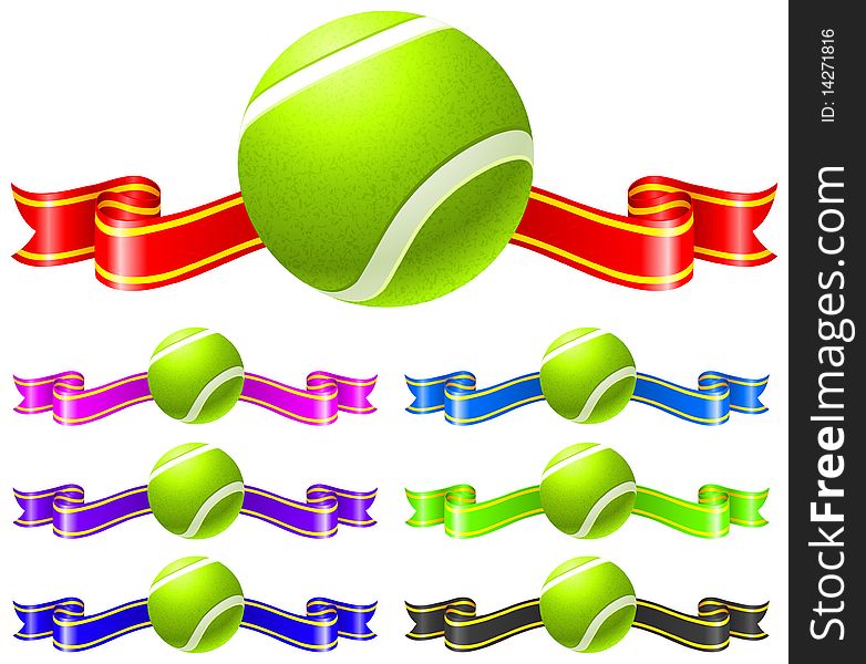 Tennis Ball with Ribbon set
Original Illustration