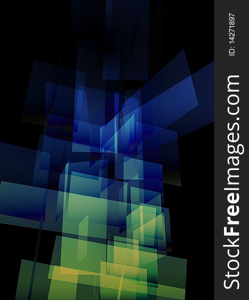 Blue and Green Abstract Background Original Illustration