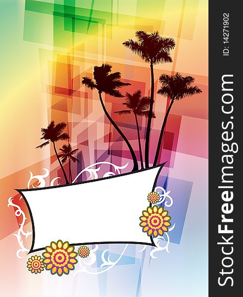 Tropical Frame On Abstract Background