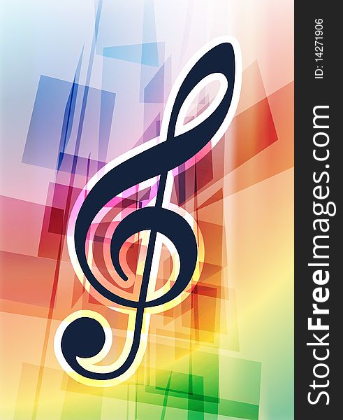 Musical Notes on Abstract Background