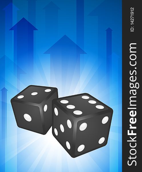 Dice on Blue Arrow Background
Original Illustration