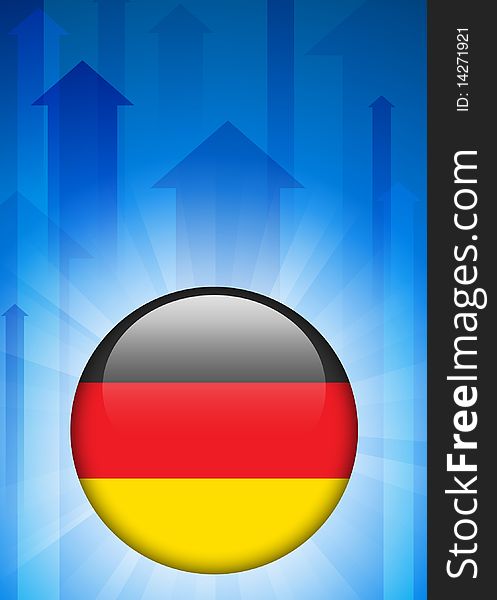 Germany Flag Icon on Internet Button Original Illustration
