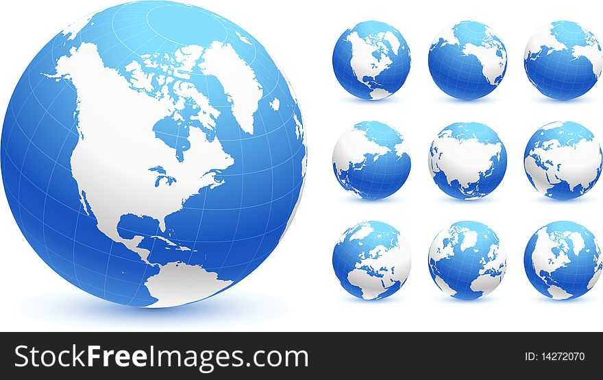 Globes Original Vector Illustration