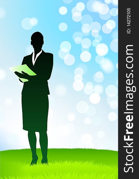 Businesswoman on Nature Background
Original Illustration