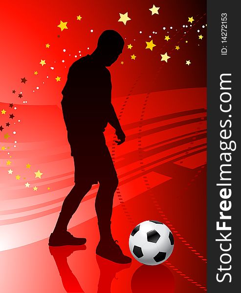 Soccer/Football Player On Red Background